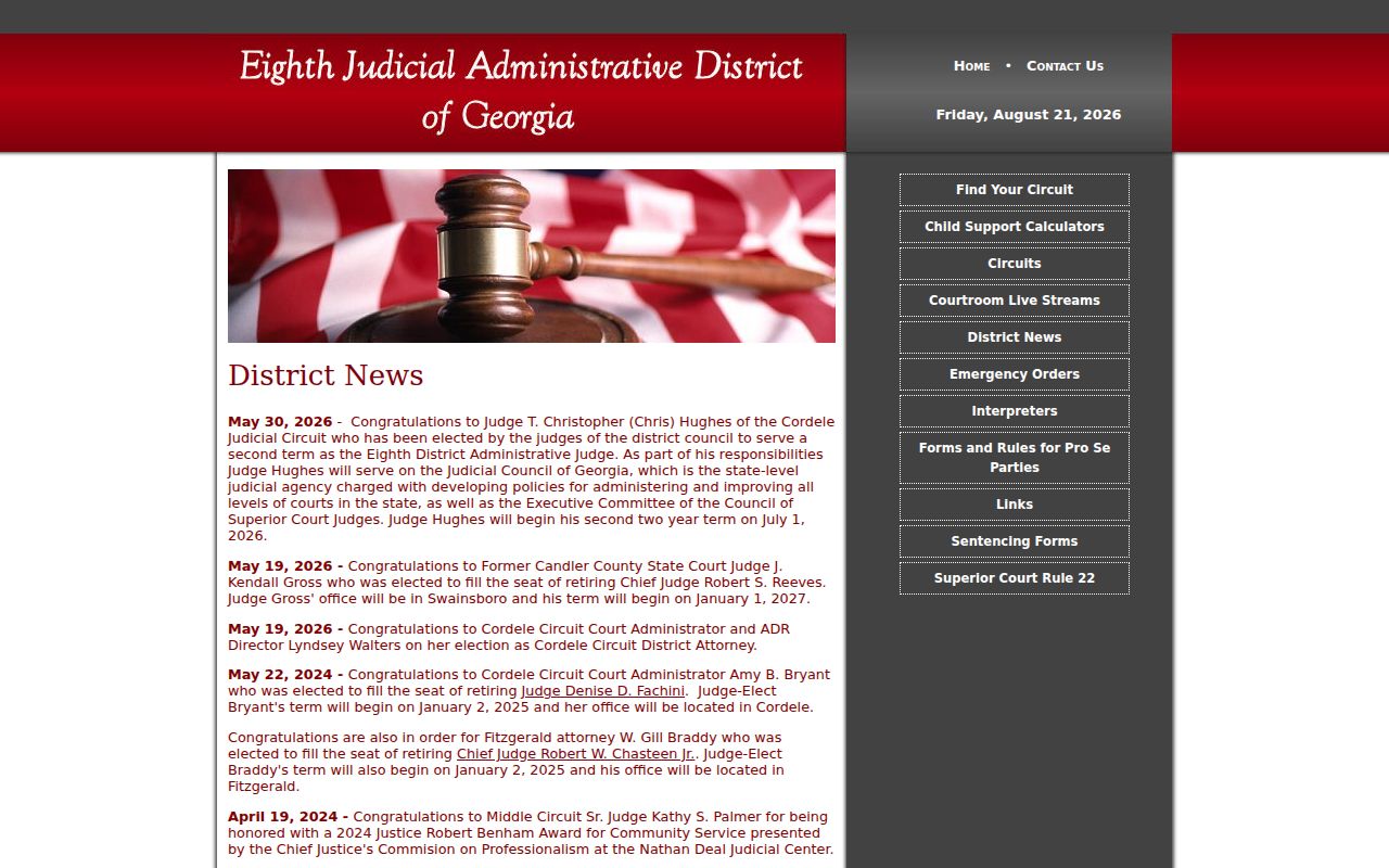 Twiggs County court calendar context from Eighth District news